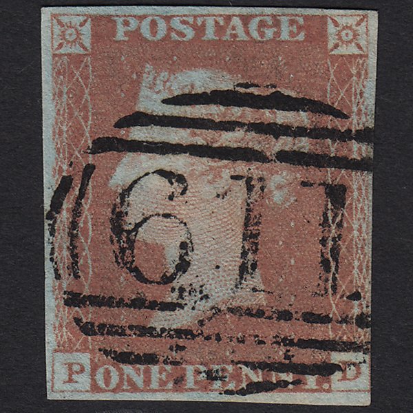 GB QV 1841 1d Red-brown (Plate 73) SG8-B1(1) PD GU Pershore 611 nr 4M