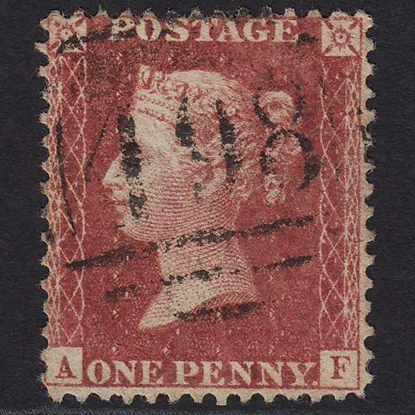 GB QV 1857 1d Rose-red SG40-C10(1) AF FU Manchester 498
