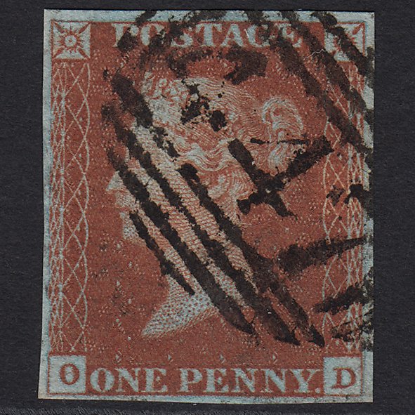 GB QV 1841 1d Very Blued (Plate 59) SG8a-B1(2) OD FU Leeds 447 4M Imperf