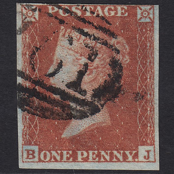 GB QV 1841 1d Red-brown (Plate 168) SG8-B2(1) BJ FU 4 Margins