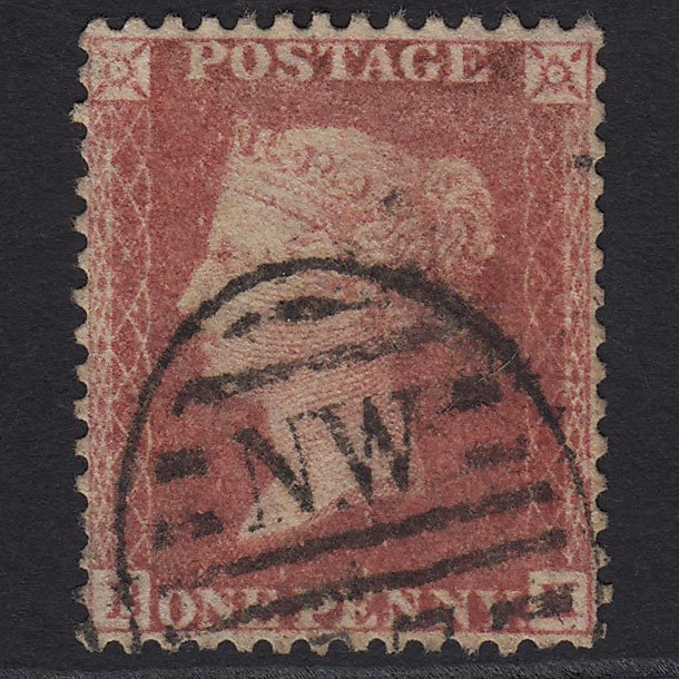 GB QV 1857 1d Rose-red (Plate 48) SG40-C10(1) BK FU in London