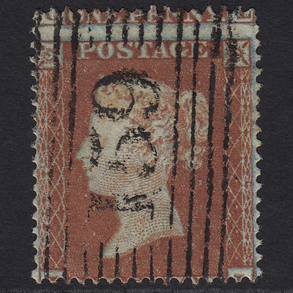 GB QV 1854 1d Red-brown SG17-C1(1) GU Glasgow 159 Large Misperf
