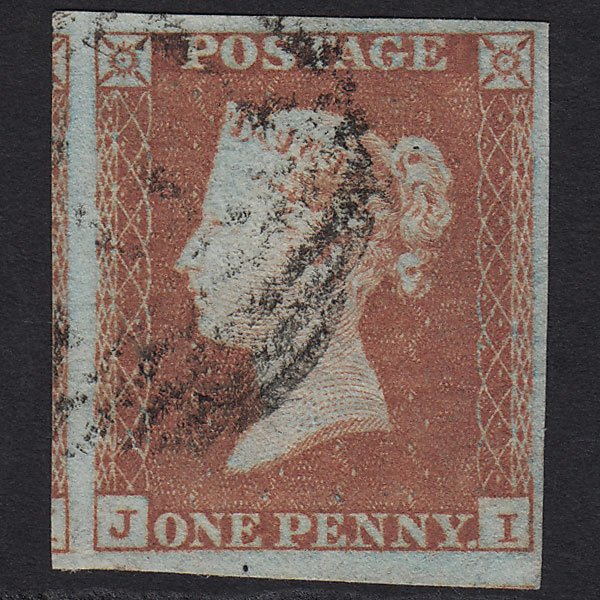 GB QV 1841 1d Red-brown (Plate 95) SG8-B1(1) JI GU 4 Margins