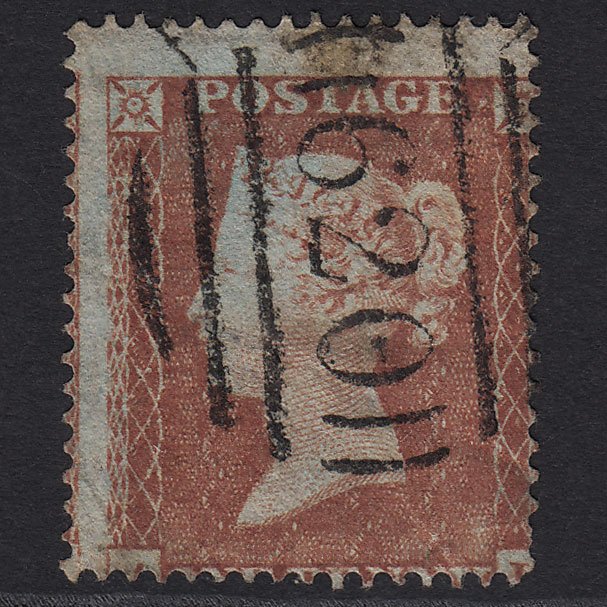 GB QV 1854 1d Red-brown SG17-C1(1) GU Plymouth 620 Spoon