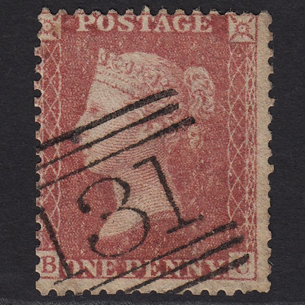 GB QV 1857 1d Rose-red (Plate 46) SG40-C10(1) BC GU Edinburgh 131