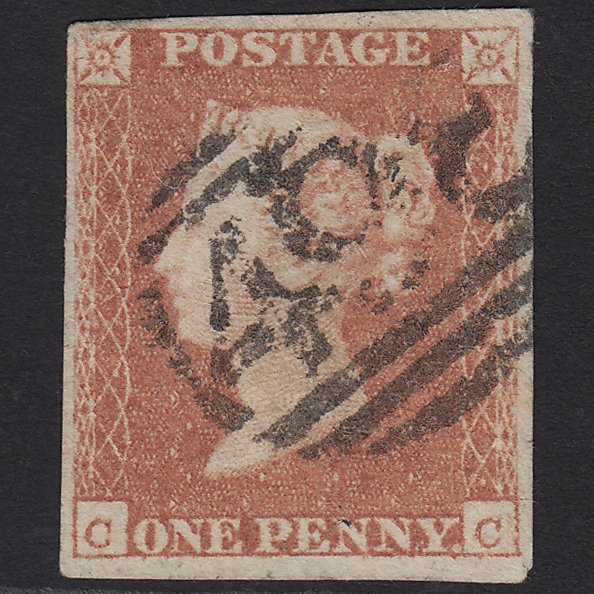 GB QV 1841 1d Orange-brown (Plate 98) SG12-B1(6) CC FU Manchester 498 4M