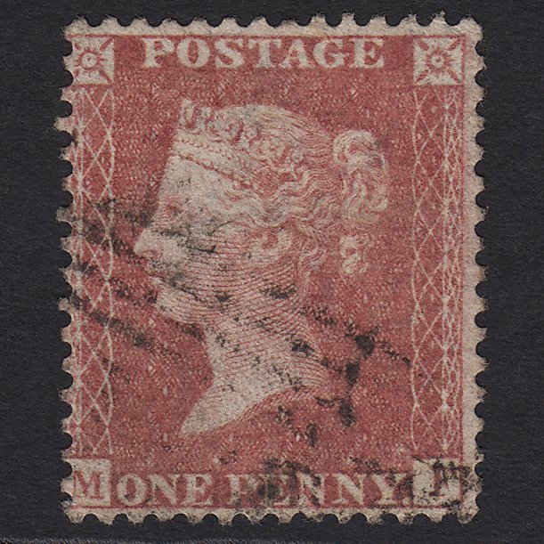 GB QV 1857 1d Rose-red (Plate 27) SG40-C10(1) MF FU