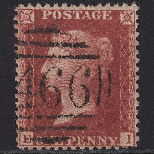GB QV 1857 1d Rose-red (Plate 60) SG40-C10(1) EI GU Liverpool 466