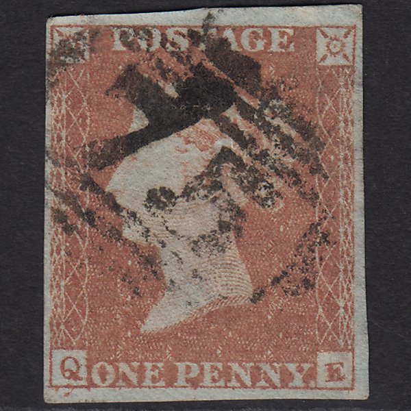 GB QV 1841 1d Red-brown (Plate 93) SG8-B1(1) QE GU 4 Margins Birmingham 75
