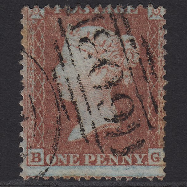 GB QV 1855 1d Red-brown (Plate 10) SG24-C3(1) BG GU Oxford 603 Misperf