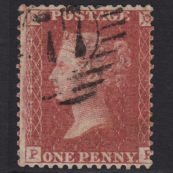 GB QV 1857 1d Rose-red (Plate 52) SG40-C10(1) PF FU London D&S 77 Misperf