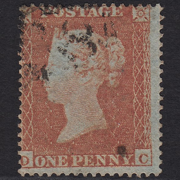 GB QV 1854 1d Red-brown (Plate 196) SG17-C1(1) DC FU Light Cancel