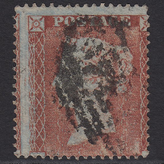 GB QV 1854 1d Red-brown SG17-C1(1) GU Worn Impression Misperf