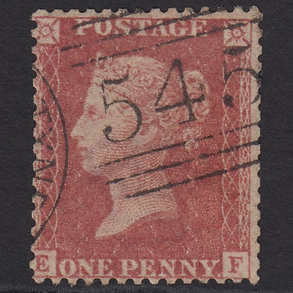 GB QV 1857 1d Rose-red (Plate 46) SG40-C10(1) EF GU Newcastle 545