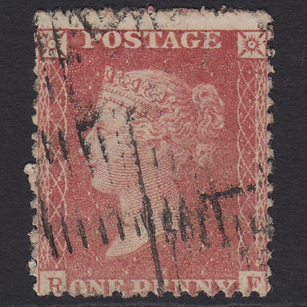 GB QV 1857 1d Pale Rose (Plate 48) SG39-C10(3) RF GU Scotland Misperf