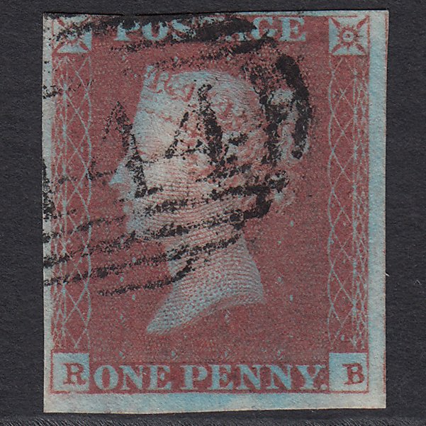 GB QV 1841 1d Very Blued (Plate 85) SG8a-B1(2) RB GU nr 4M Leamington 444