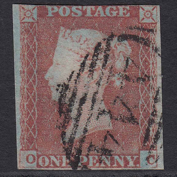 GB QV 1841 1d Very Blued (Plate 80) SG8a-B1(2) OC FU nr 4M Leamington 444