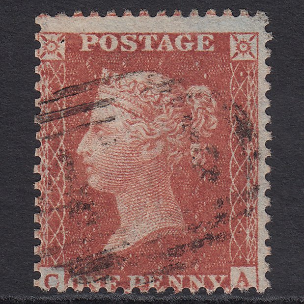 GB QV 1855 1d Red-brown (Plate 9) SGC6(1) CA FU Misperf
