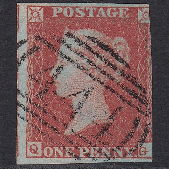 GB QV 1841 1d Red-brown (Plate 89) SG8-B1(1) QG GU Leamington 444