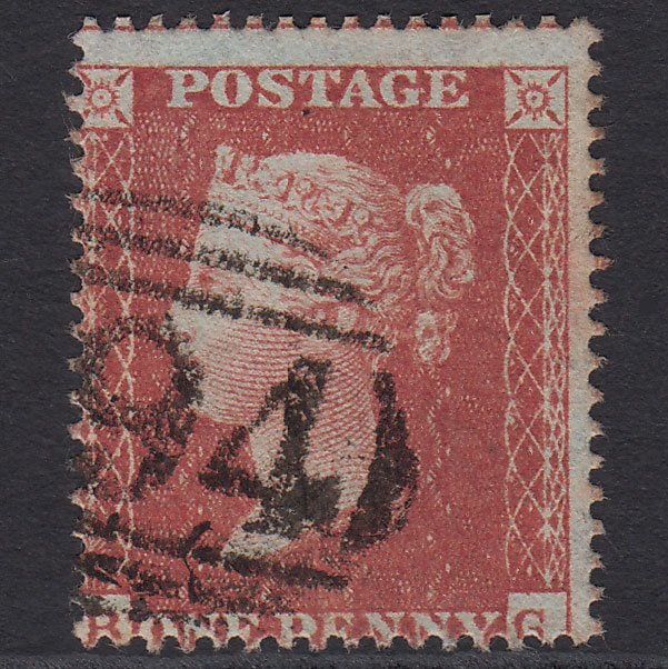 GB QV 1855 1d Red-brown (Plate 1) SG21-C4(1) BG FU Misperf