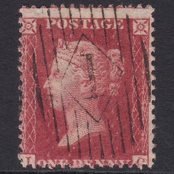 GB QV 1857 1d (Plate 56) SG40-C10(1) IC VFU Charles Rideout No.1 Misperf