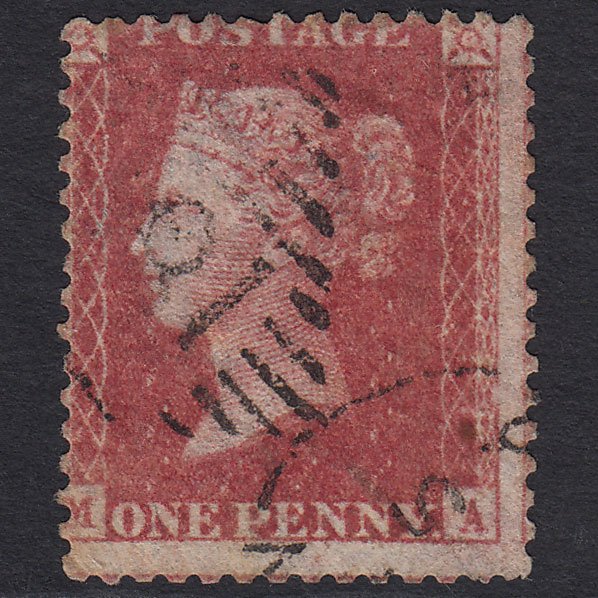GB QV 1857 1d Rose-red (Plate 48) SG40-C10(1) MA GU Dublin 186 Misperf