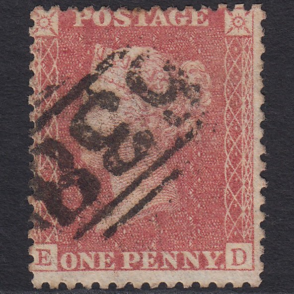 GB QV 1857 1d Pale Rose (Plate 34) SG39-C10(3) ED GU Retford 638