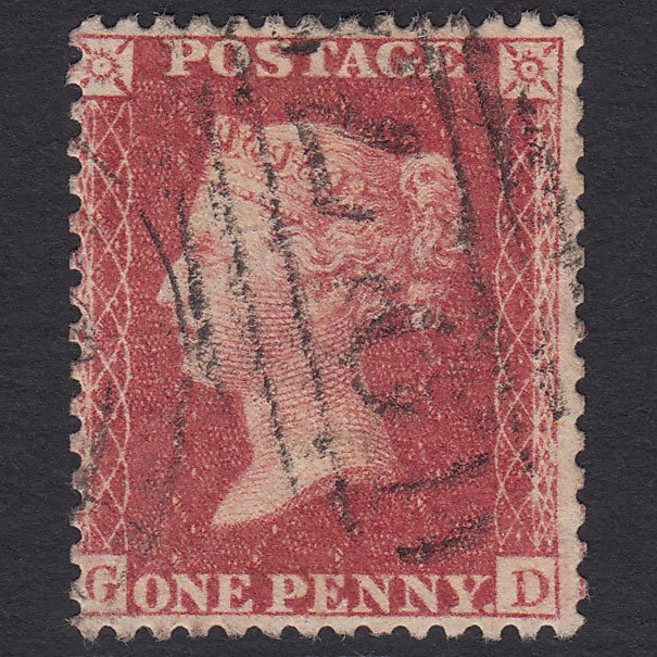 GB QV 1857 1d Rose-red (Plate 44) SG40-C10(1) GD FU Bury ST Edmunds 97