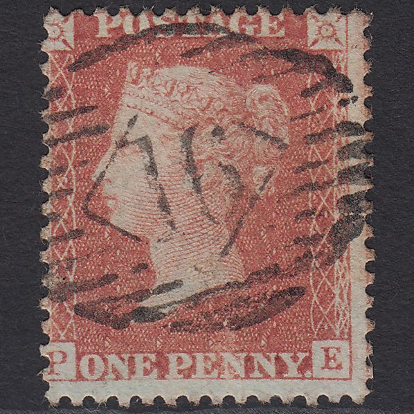 GB QV 1856 1d Red-brown (Plate 40) SG29-C8(1) PE FU London IS 16