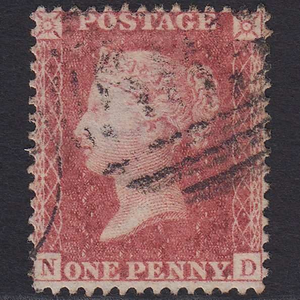 GB QV 1857 1d Rose-red (Plate 62) SG40-C10(1) ND FU