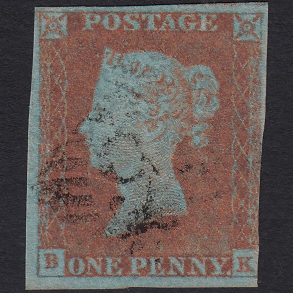 GB QV 1841 1d Very Blued (Plate 69) SG8a-B1(2) BK GU 3 Margins Ireland