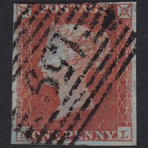 GB QV 1841 1d Very Blued (Plate 109) SG8a-B1(2) NL FU nr 4M Glasgow 159