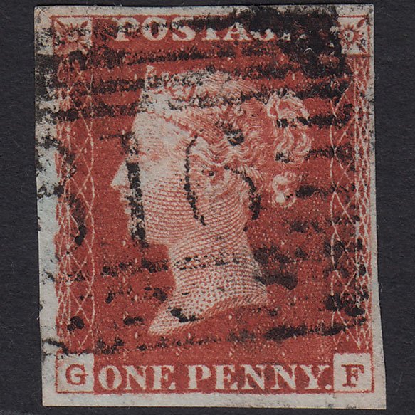GB QV 1841 1d Deep Red-brown (Plate 59) SG10-B1(4) GF GU 4M Stromness 316
