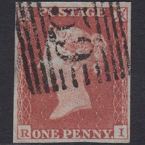 GB QV 1841 1d Red-brown (Plate 160) SG8-B2(1) RI FU 4 Margins Glasgow 159