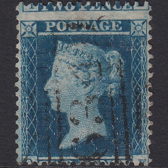GB QV 1855 2d Blue (Plate 4) SG23-F2 QE VFU Ramsgate 634 Large Misperf
