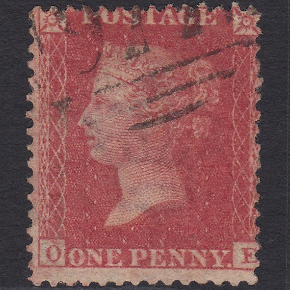 GB QV 1857 1d Rose-red (Plate 52) SG40-C10(1) OE FU Ferry Hill 977 Misperf