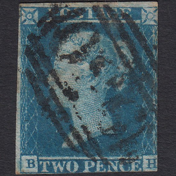 GB QV 1841 2d Blue (Plate 3) SG14-E1(2) BH GU York 930