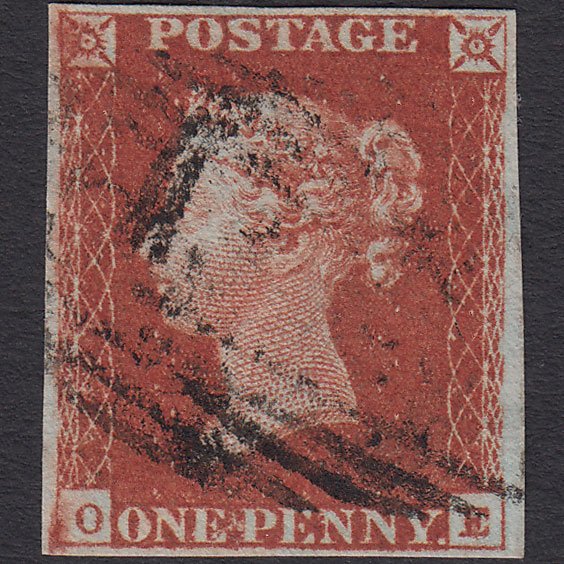 GB QV 1841 1d Red-brown (Plate 60) SG8-B1(1) OE FU 4 Margins