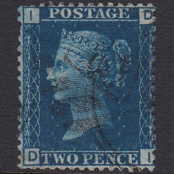 GB QV 1869 2d Blue (Plate 15) SG46-G3 DI GU London IS Cancel