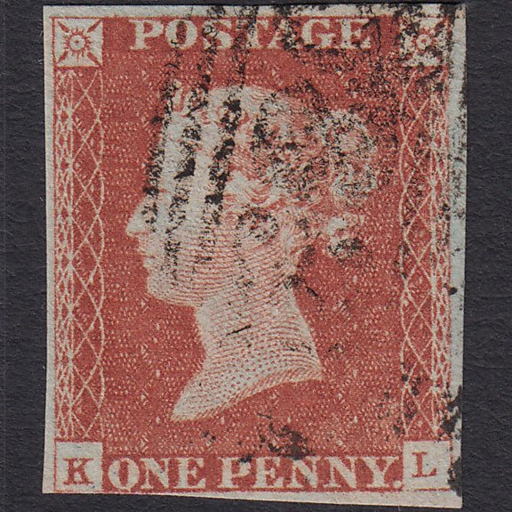 GB QV 1841 1d Red-brown (Plate 52) SG8-B1(1) KL FU 4 Margins