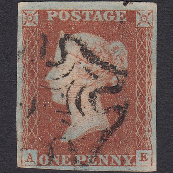 GB QV 1841 1d Red-brown (Plate 24) SG8-B1(1) AE FU 4 Margins Maltese Cross