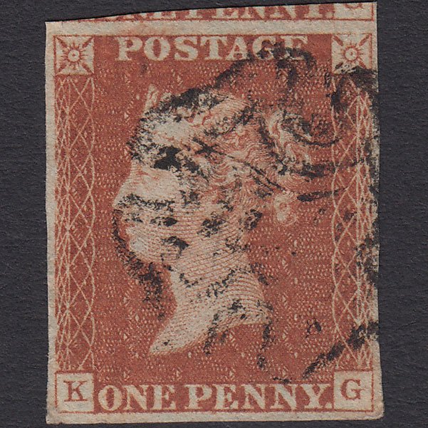 GB QV 1841 1d Red-brown (Plate 25) SG8-B1(1) KG FU 4 Margins Maltese Cross