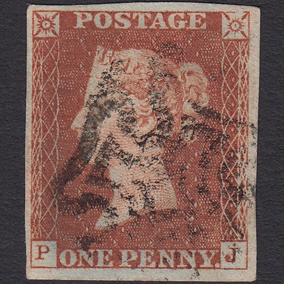 GB QV 1841 1d Red-brown (Plate 24) SG8-B1(1) PJ VFU 4 Margins Maltese Cross