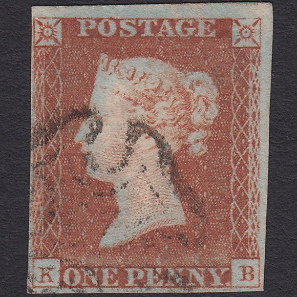 GB QV 1841 1d Red-brown (Plate 25) SG8-B1(1) KB FU 4 Margins Maltese Cross