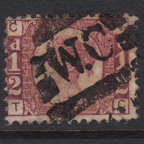GB QV 1870 1/2d Rose-red (Plate 4) SG48-G4 TC FU London D&S WC6 6d10.6