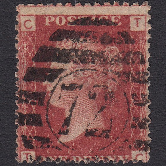 GB QV 1864 1d Lake-red (Plate 93) SG44-G1(2) TC GU London D&S 72