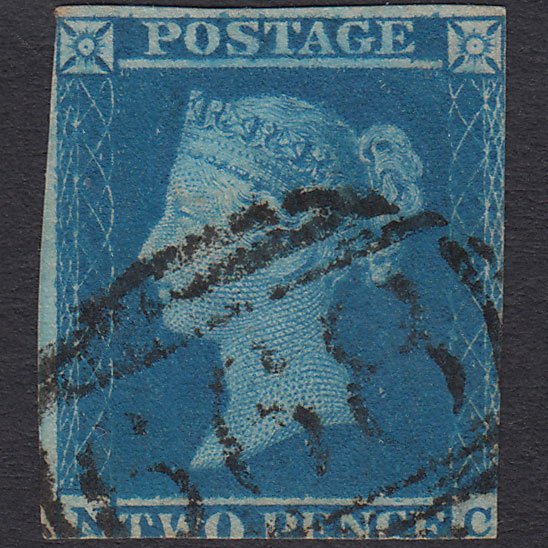 GB QV 1841 2d Blue (Plate 3) SG14-E1(2) NC GU Romford 668