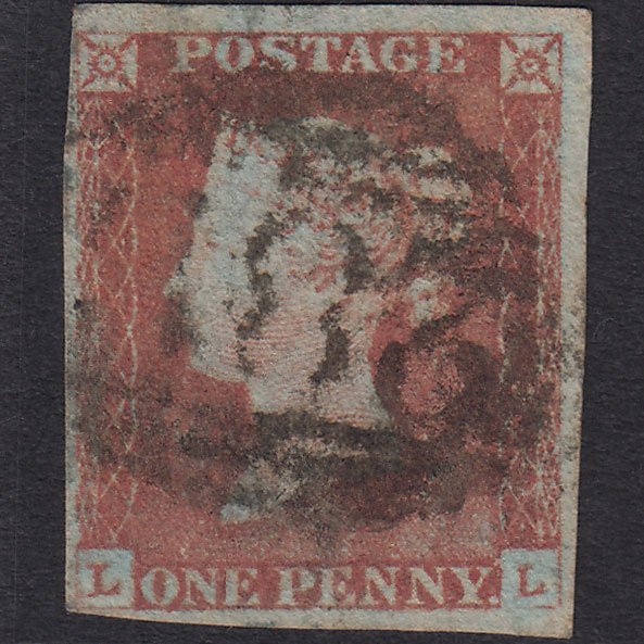 GB QV 1841 1d Red-brown (Plate 81) SG8-B1(1) LL GU 4 Margins