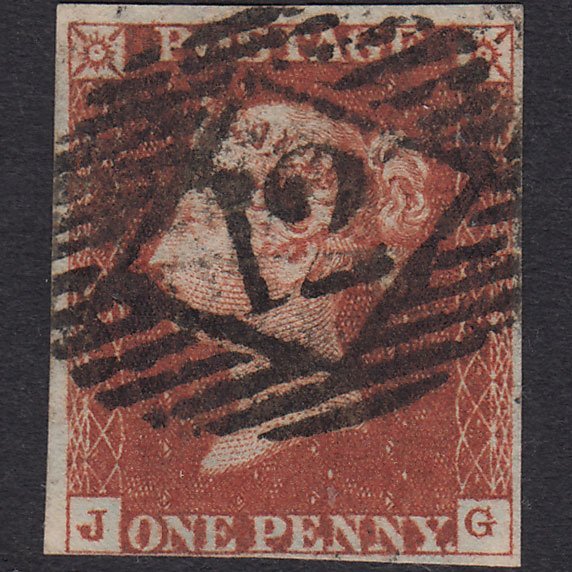 GB QV 1841 1d Deep Red-brown (Plate 48) SG10-B1(4) JG GU 4M London IS 12