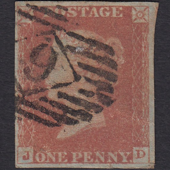 GB QV 1841 1d Red-brown (Plate 75) SG8-B1(1) JD GU 4M London IS Cancel